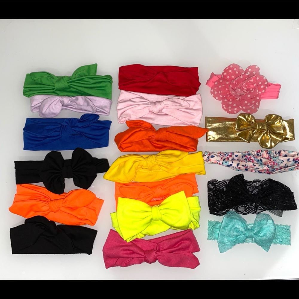 18 Baby Headbands Elastic Hair Wraps Headbands